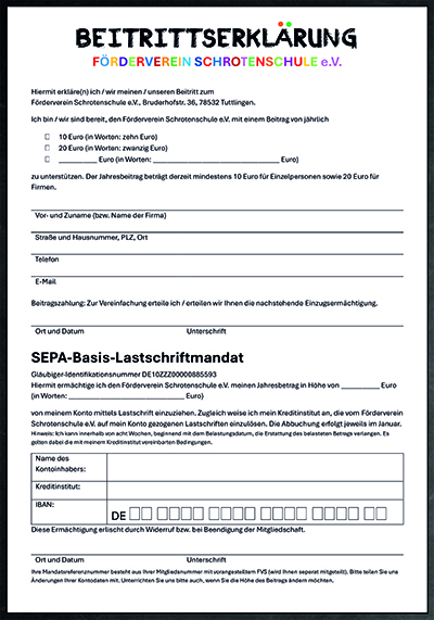 Beitritserklärung Frderverein Schrotensule e.V.